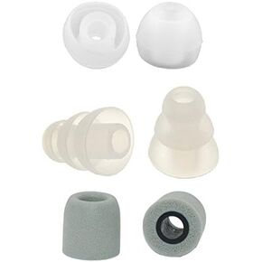 EarphonesPlus Extra Small Brand Replacement Earphone Tips 10 Pair Assortment: 4 Memory Foam Earbuds, 4 Triple Flange Ear Tips, and 12 Standard Replacement Ear Cushions