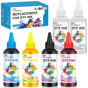 DTF Ink for Epson ET-8550, ET-2850 L1800, R1390, I3200, XP600, XP-15000, DX5 DX7, TX800, L800, 1430, P400, 6x100ml Heat Transfer Ink Conversion Kit Refill for All DTF Printers,for DTF Film
