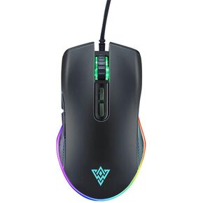 Fallshot Wired Optical Gaming Mouse - 82g Ergonomic Design - RGB Underglow - 12.8K DPI - 1,000Hz - Snag Free Braided Cable