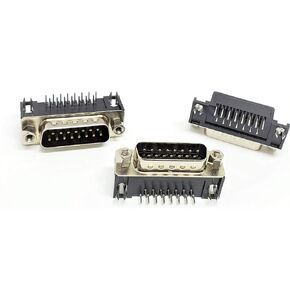 PC Accessories - Connectors Pro 10-Pack DB15 Male Right Angle PCB Mount Connector, 90 Degree D-Sub DB15 M PC Board Mt 10-PK