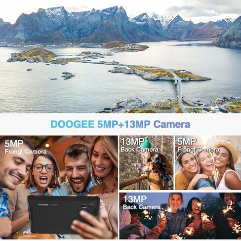 DOOGEE R08 جهاز لوحي متين Android 13، 7680 مللي أمبير في الساعة 10.1 بوصة 2K FHD+، 16(6+10 افتراضي) GB+256 جيجابايت كمبيوتر لوحي مقاوم للماء، 13 ميجابكسل ثماني النواة IP68&IP69K/شريحتين 4G LTE/5G WiFi/Face ID/GPS/OTG in Kuwait
