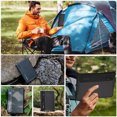 DOOGEE R08 جهاز لوحي متين Android 13، 7680 مللي أمبير في الساعة 10.1 بوصة 2K FHD+، 16(6+10 افتراضي) GB+256 جيجابايت كمبيوتر لوحي مقاوم للماء، 13 ميجابكسل ثماني النواة IP68&IP69K/شريحتين 4G LTE/5G WiFi/Face ID/GPS/OTG in Kuwait