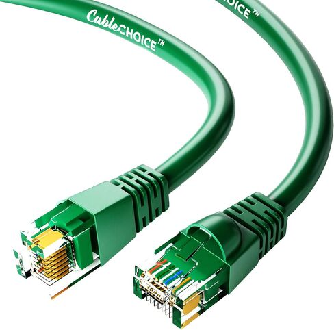 GOWOS Cat6 Ethernet Cable (10 FT - Green) 24AWG Network Cable with Gold Plated RJ45 Snagless/Molded/Booted Connector - 10 Gigabit/Sec High Speed LAN Internet/Patch Cable - 550MHz in Saudi Arabia