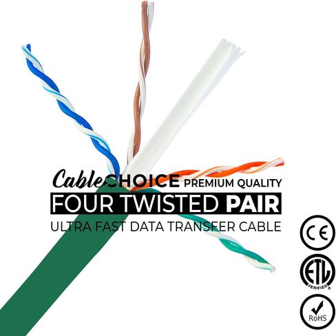 GOWOS Cat6 Ethernet Cable (10 FT - Green) 24AWG Network Cable with Gold Plated RJ45 Snagless/Molded/Booted Connector - 10 Gigabit/Sec High Speed LAN Internet/Patch Cable - 550MHz in Saudi Arabia