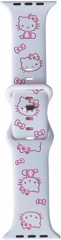Cute Cartoon Engraved Bands Compatible with Apple Watch Band 40mm 41mm 38mm 42mm 44mm 45mm 49mm Women, Two-Tone Silicone Sport Strap for iWatch Band Series 9 8 7 6 5 4 SE Ultra 2 in Saudi Arabia