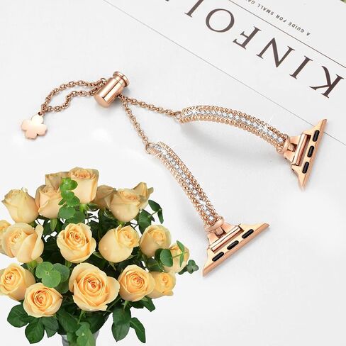 Fastgo Bling متوافق مع سوار ساعة Apple للنساء 41 مم 40 مم 38 مم 42 مم 44 مم 45 مم 49 مم، سوار معدني دايموند أنيق لساعة Iwatch، ذهبي in Kuwait