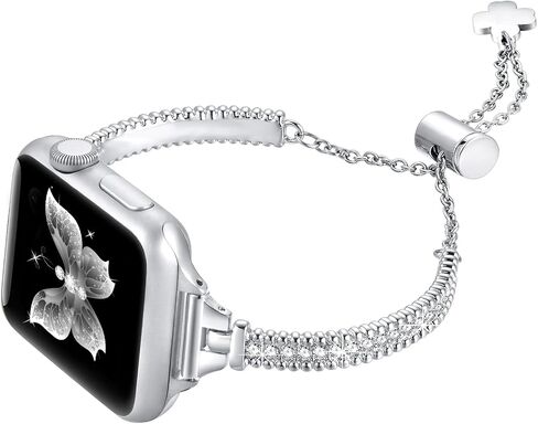 Fastgo Bling متوافق مع سوار ساعة Apple للنساء 41 مم 40 مم 38 مم 42 مم 44 مم 45 مم 49 مم، سوار معدني دايموند أنيق لساعة Iwatch، ذهبي in Kuwait