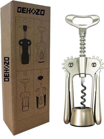 فتاحة زجاجات النبيذ شديدة التحمل - 2 في 1 أذرع جسم من سبائك الزنك من الفولاذ المقاوم للصدأ فتاحة نبيذ حلزونية، مفتاح يدوي متعدد الوظائف للنبيذ والبيرة لحانات المطاعم والمطبخ المنزلي لاستخدام DEHOZO in Kuwait