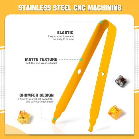 حزمة فتاحة المفاتيح وساحبة التبديل 2 في 1 لمفاتيح Cherry MX Outemu Kailh Box Gateron Panda Akko، متوافقة مع لوحة المفاتيح الميكانيكية القابلة للتبديل بنسبة 99% (فضي + أبيض) in Kuwait