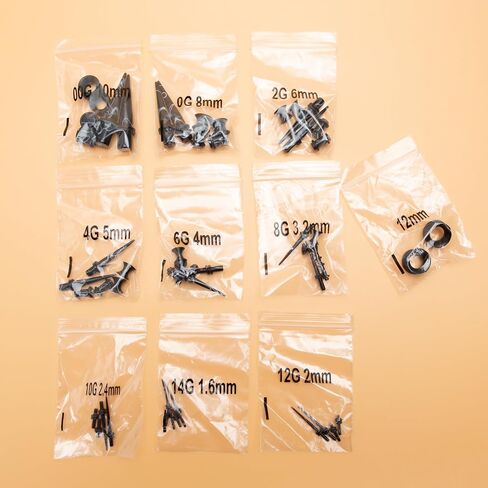 Marsrut 50 PCS Acrylic Gauge Kit Tapers Heart Tunnels Plug 14G-0000G Ear Stretching Set for Starter Expanders, Body Piercing Jewelry - Blue in Saudi Arabia