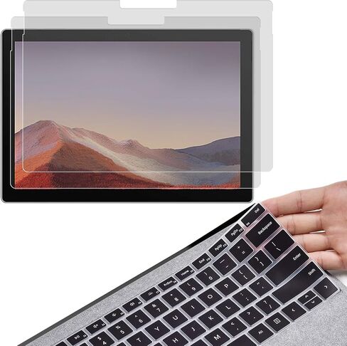 KEANBOLL 2 واقي شاشة غير لامع مضاد للوهج لجهاز Microsoft Surface Pro 7/Pro 7+/Pro 6/Pro 5/Pro 4 (12.3 بوصة)، مع غطاء لوحة مفاتيح مفاجئ، يساعد على تقليل التعب لعينيك in Saudi Arabia