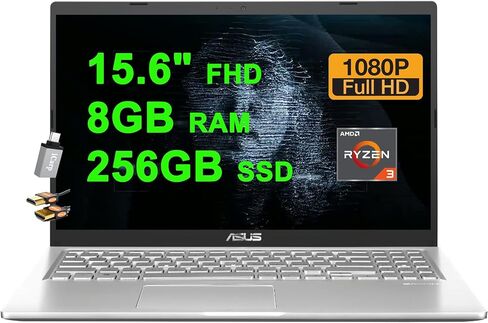 ASUS VivoBook 15 Business Laptop 15.6" FHD Anti-Glare AMD Ryzen 3 3250U 8GB RAM 128GB SSD USB-C VGA Camera SonicMaster Win11 w/ICP Accessory in Saudi Arabia