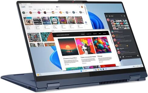 Lenovo IdeaPad 5 2 في 1 كمبيوتر محمول شخصي، 2024، 16 بوصة 1920 × 1200 لمس، AMD-6 Core Ryzen 5 8645HS، AMD Radeon 760M، 16 جيجا LPDDR5، 512 جيجا SSD، Win11 Home، لوحة مفاتيح بإضاءة خلفية، Wi-Fi 6، BT 5.3، كاميرا 1080 بكسل، أزرق in Saudi Arabia