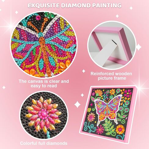 مجموعات الفن الماسي من Savgkoyt للأطفال البالغين مع إطار خشبي للفنون والحرف اليدوية للأطفال الذين تتراوح أعمارهم بين 4-6-8-10 سنوات، مجموعة فنية من الأحجار الكريمة للأطفال، إطار فني للأطفال، إطار فني للأطفال، فن الماس لعيد الميلاد (زهرة) in Kuwait