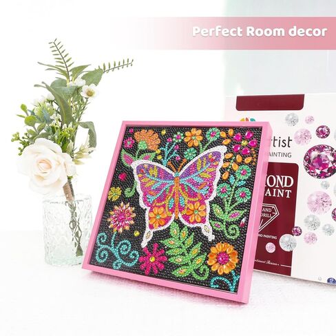 مجموعات الفن الماسي من Savgkoyt للأطفال البالغين مع إطار خشبي للفنون والحرف اليدوية للأطفال الذين تتراوح أعمارهم بين 4-6-8-10 سنوات، مجموعة فنية من الأحجار الكريمة للأطفال، إطار فني للأطفال، إطار فني للأطفال، فن الماس لعيد الميلاد (زهرة) in Kuwait