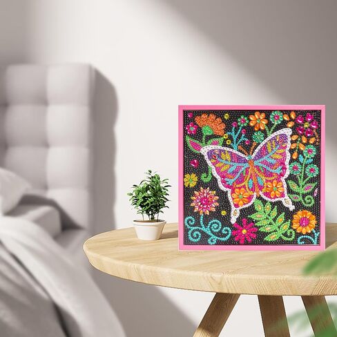 مجموعات الفن الماسي من Savgkoyt للأطفال البالغين مع إطار خشبي للفنون والحرف اليدوية للأطفال الذين تتراوح أعمارهم بين 4-6-8-10 سنوات، مجموعة فنية من الأحجار الكريمة للأطفال، إطار فني للأطفال، إطار فني للأطفال، فن الماس لعيد الميلاد (زهرة) in Kuwait