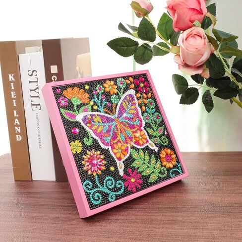 مجموعات الفن الماسي من Savgkoyt للأطفال البالغين مع إطار خشبي للفنون والحرف اليدوية للأطفال الذين تتراوح أعمارهم بين 4-6-8-10 سنوات، مجموعة فنية من الأحجار الكريمة للأطفال، إطار فني للأطفال، إطار فني للأطفال، فن الماس لعيد الميلاد (زهرة) in Kuwait