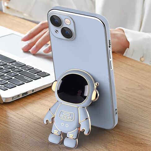 Astronaut Phone Ring Holder Finger Kickstand, ABS Electroplate Phone Back Grip Astronaut Phone Hidden Stand Compatible with iPhone 13 Pro Max/13 Pro/12 Pro Max/11 Most Smartphones (Blue+Green 2) in Saudi Arabia