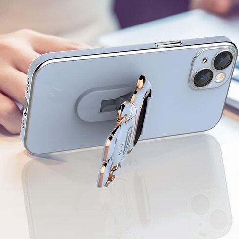 Astronaut Phone Ring Holder Finger Kickstand, ABS Electroplate Phone Back Grip Astronaut Phone Hidden Stand Compatible with iPhone 13 Pro Max/13 Pro/12 Pro Max/11 Most Smartphones (Blue+Green 2) in Saudi Arabia