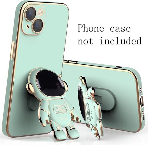 Astronaut Phone Ring Holder Finger Kickstand, ABS Electroplate Phone Back Grip Astronaut Phone Hidden Stand Compatible with iPhone 13 Pro Max/13 Pro/12 Pro Max/11 Most Smartphones (Blue+Green 2) in Saudi Arabia