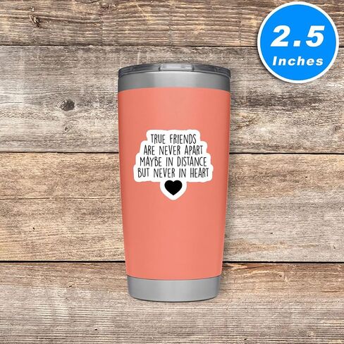 True Friends are Never Apart Sticker Inspirational Quotes Stickers - 3 Pack - Set of 2.5, 3 and 4 Inch Vinyl Laptop Stickers - for Laptop, Phone, Water Bottle, Car & More Decal (3 Pack) S1091-3Pack in Kuwait