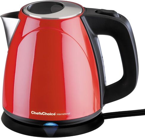 Chef's Choice Cordless Compact Electric Kettle Features Boil Dry Protection & Auto Shut Off Easy Pour, 1-Liter, Black in Saudi Arabia
