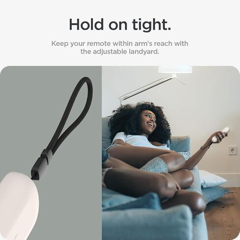 Spigen Silicone Fit Designed for Google TV (4K) Voice Remote 2024 Remote Case Cover with Shockproof Magnetic Technology and Wrist Strap (Metal Plate and Magnetic Included) - Hazel in Saudi Arabia