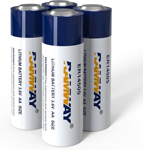 بطارية KBT 4Pack 3.6V ER14505 ليثيوم Li-SOCL₂، بطارية احتياطية بقدرة 2700 مللي أمبير في الساعة بحجم AA غير قابلة لإعادة الشحن لجهاز استشعار المياه وعداد الكهرباء والغاز ومعدات المرافق PLC in Kuwait