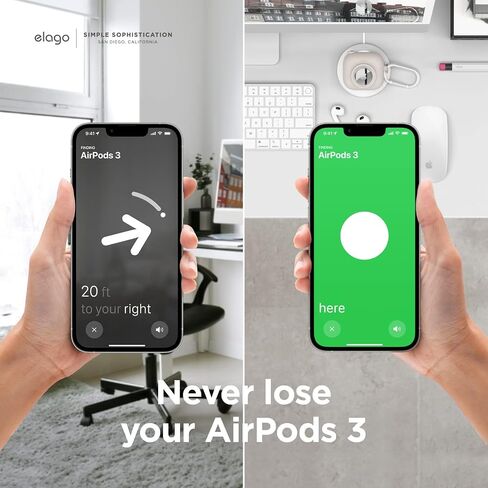 elago Snapshot Compatible with AirPod Case with AirTag Holder (AirPods 3) - Cute Camera Design with Keychain, Durable Silicone, Supports Wireless Charging - Tracking Device Not Included in Kuwait