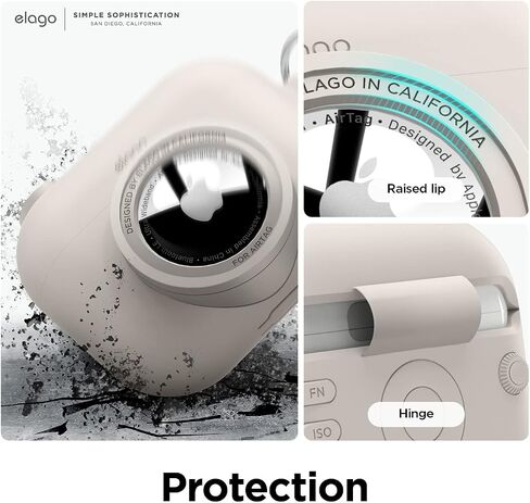 elago Snapshot Compatible with AirPod Case with AirTag Holder (AirPods 3) - Cute Camera Design with Keychain, Durable Silicone, Supports Wireless Charging - Tracking Device Not Included in Kuwait
