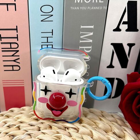 Clown Clear Headphone Case Compatible with AirPods 2nd 1st Generation in Saudi Arabia