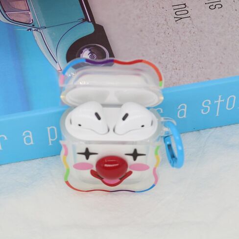 Clown Clear Headphone Case Compatible with AirPods 2nd 1st Generation in Saudi Arabia