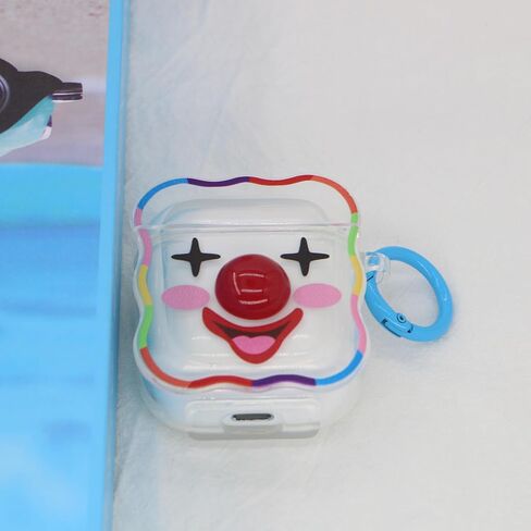 Clown Clear Headphone Case Compatible with AirPods 2nd 1st Generation in Saudi Arabia