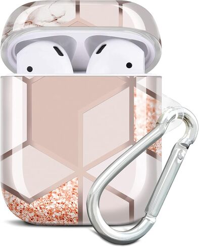 JAHOLAN Clear Case Cover Butterfly Cute Protective Soft Shockproof Cover with Keychain for Women Girls Compatible with AirPods 1st 2nd Generation Butterfly Flower Pink in Saudi Arabia