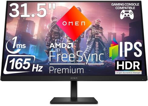 شاشة HP OMEN 32q 31.5 بوصة QHD 165 هرتز للألعاب، ارتفاع دوران محوري قابل للتعديل AMD Freesync Premium Eyesafe، لوحة HDR IPS معتمدة 99% sRGB 95% DCI-P3HDMI Audio DisplayPort، أسود (متجدد) in Saudi Arabia
