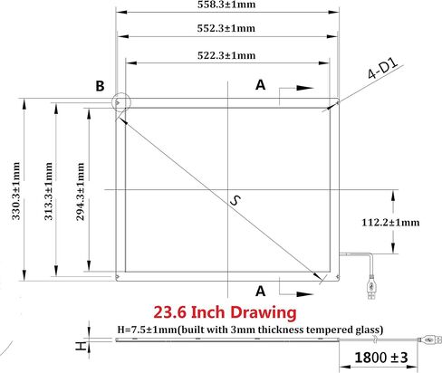 21.5 Inch Multi Points IR Touch Screen, Infrared Touch Screen Panel, USB Free Driver with Tempered Glass for Kiosks, Touch Screen Monitor, Interactive Device Machine in Saudi Arabia