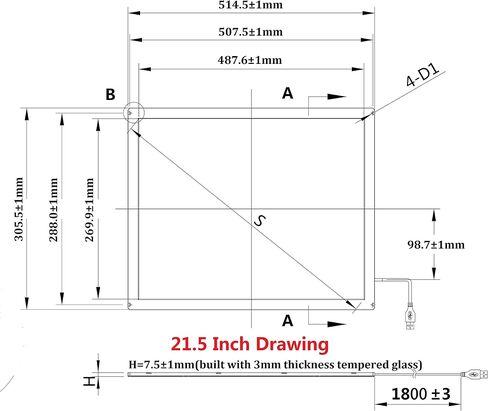 21.5 Inch Multi Points IR Touch Screen, Infrared Touch Screen Panel, USB Free Driver with Tempered Glass for Kiosks, Touch Screen Monitor, Interactive Device Machine in Saudi Arabia