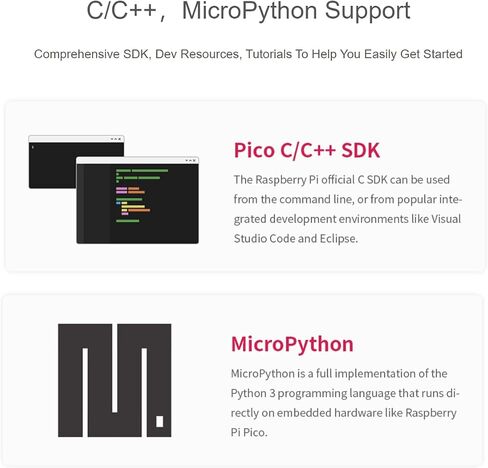 waveshare 2 Pack RP2040-Zero Mini Board High-Performance Pico-Like MCU Board Based on Raspberry Pi Microcontroller Chip RP2040,USB-C Connector,Low-Cost, Support C/C++,MicroPython in Saudi Arabia