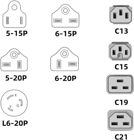 NEMA 6-20P to C13,6ft/1.8m, 3X14AWG SJT 20A 125V,UL Listed,NEMA 6-20P to IEC320 C13 PDU UPS Power Cord (6-20P to C13 6ft/1.8m) in Kuwait