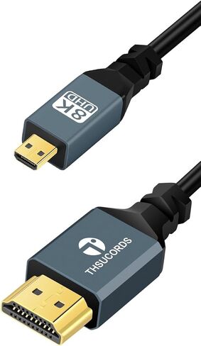 8K Right Angle Mini HDMI to HDMI Coiled Cable 3.3FT, 90 Degree HDMI to Mini HDMI Male to Male Spiral Cord, Support 8K@60Hz 4K@120Hz 48Gbps for Nikon, DSLR, Camcorder, Laptop, Tablet in Saudi Arabia