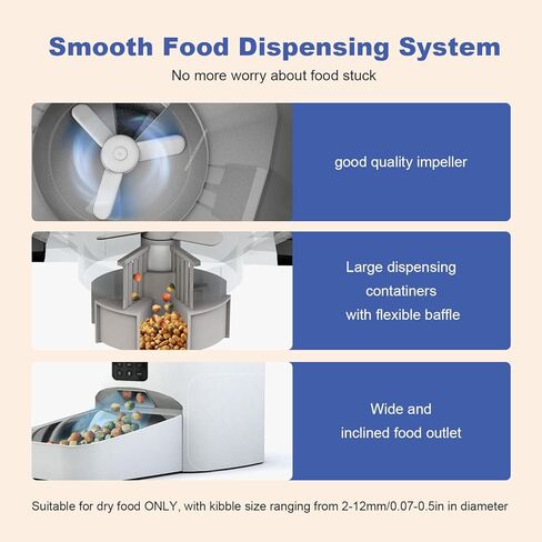 Automatic Cat Feeder, 4L Cat Food Dispenser with Timer Interactive Voice Recorder, Auto Cat Feeder with Desiccant Bag 1-8 Meals Dry Food, White Translucent in Kuwait