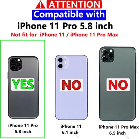 for iPhone 11 Pro Case,with Screen Protector,[Military Grade Drop Tested] Heavy-Duty Tough Rugged Shockproof Protective Case for iPhone 11 Pro 5.8 inch, Black in Saudi Arabia