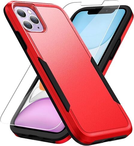 for iPhone 11 Pro Case,with Screen Protector,[Military Grade Drop Tested] Heavy-Duty Tough Rugged Shockproof Protective Case for iPhone 11 Pro 5.8 inch, Black in Saudi Arabia