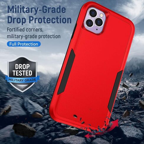 for iPhone 11 Pro Case,with Screen Protector,[Military Grade Drop Tested] Heavy-Duty Tough Rugged Shockproof Protective Case for iPhone 11 Pro 5.8 inch, Black in Saudi Arabia