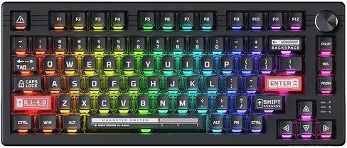 DAREU EK75RT Hall Effect Rapid Trigger Magnetic Switch Mechanical Gaming Keyboard - Adjustable Actuation - 75% Layout Tenkeyless Magnetic Sensing RGB with Knob in Saudi Arabia