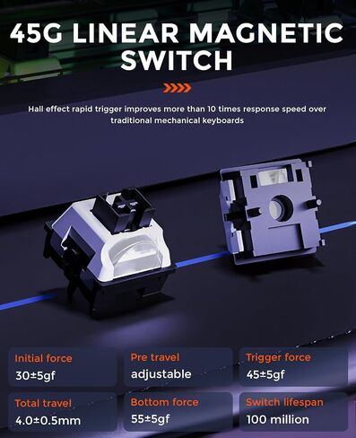 DAREU EK75RT Hall Effect Rapid Trigger Magnetic Switch Mechanical Gaming Keyboard - Adjustable Actuation - 75% Layout Tenkeyless Magnetic Sensing RGB with Knob in Saudi Arabia
