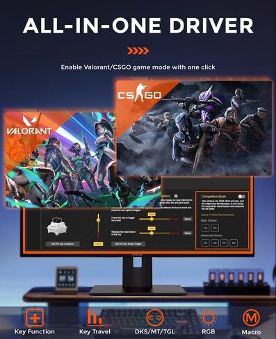 DAREU EK75RT Hall Effect Rapid Trigger Magnetic Switch Mechanical Gaming Keyboard - Adjustable Actuation - 75% Layout Tenkeyless Magnetic Sensing RGB with Knob in Saudi Arabia