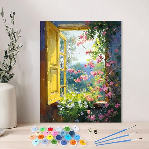 AIRDEA Paint by Numbers Kit for Adults,Animal Adults' Paint-by-Number Kits,Fox and Butterflies Paint by Numbers Kit for Beginner,DIY Paint by Numbers Canvas 15.7x19.6 inch,Without Frame in Saudi Arabia