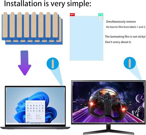Anti Glare Blue Light Screen Protector for 14 inch HP/Dell/Sony/Samsung/Lenovo/Acer/MSI/Razer Blade/LG Gram 14" 16:9 Laptop LED PC Anti-UV Eye Protection Reduce Eye Fatigue (Removable Bubble Free) in Saudi Arabia