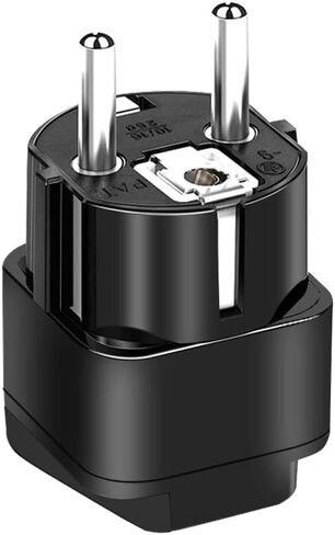(2pack) EU4.8MM to UK Socket Travel Adaptor,European 2 pin Standard Travel Adapter,German Plug to a Variety of National Socket Travel Conversion Plugs,German Plug to USA 2/3 Holes (Black) in Saudi Arabia